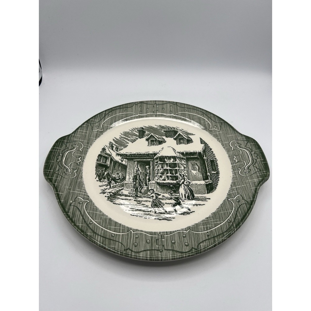 Royal China The Old Curiosity Shop Platter Tabbed Cake Plate 11 5/8" Vintage